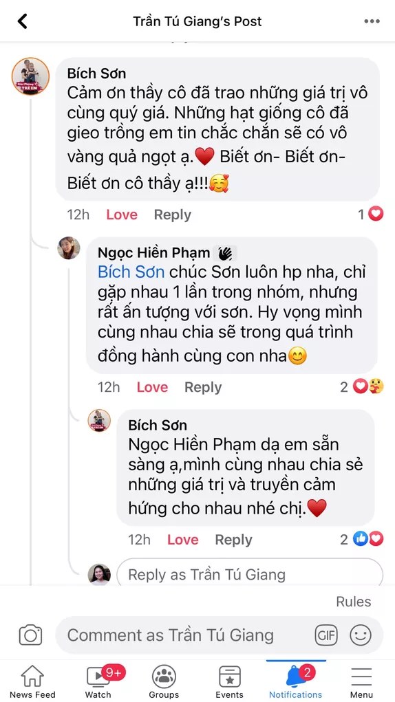 Phản hồi của phụ huynh