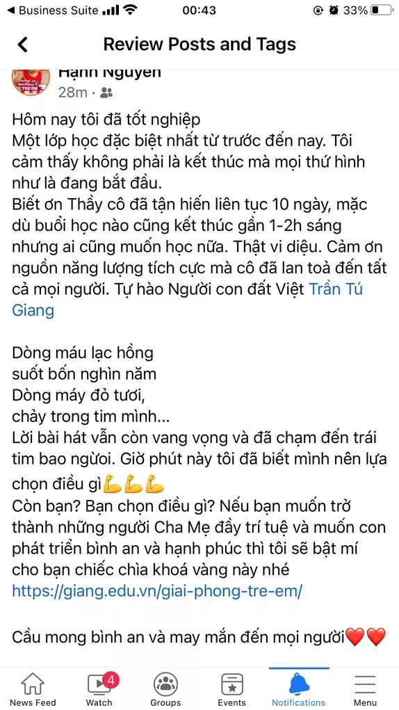 Phản hồi của phụ huynh